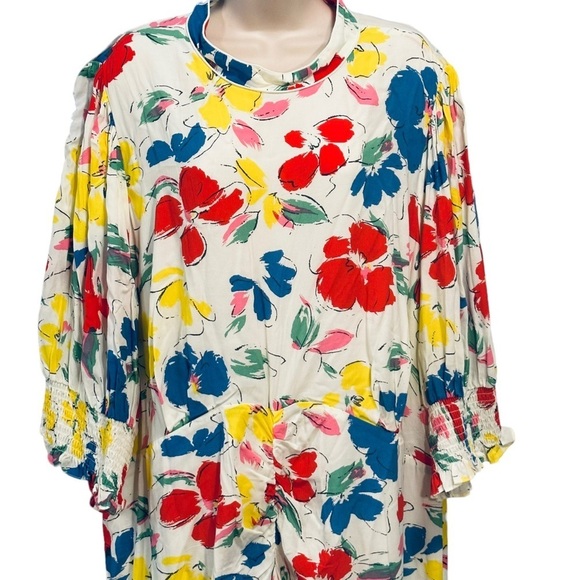 RIXO White Floral Mock Neck Maxi Dress Size 24 plus women’s - Picture 8 of 13